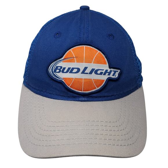 Bud Light Snapback Trucker Hat Blue One Size Adjustable Embroidered Mesh Back - Picture 1 of 9